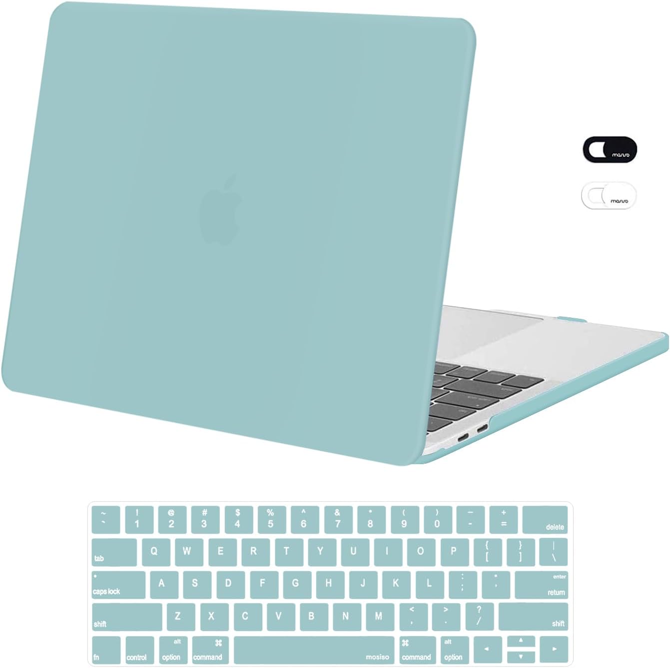 MOSISO Compatible with MacBook Pro 13 inch Case M2 2026, 2025, 2024-2016 A2338 M1 A2251 A2289 A2159 A1989 A1708 A1706,Plastic Hard Case&Keyboard Skin&Webcam Cover for MacBook Pro 13.3, Rose Quartz