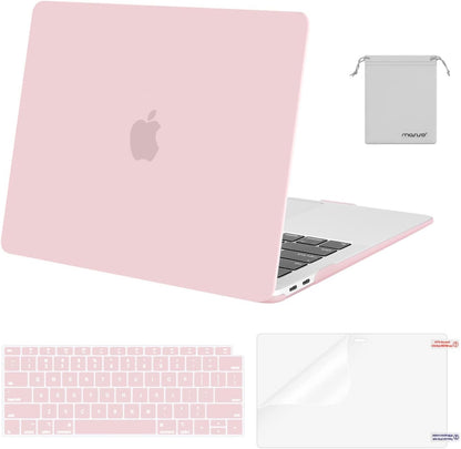 MOSISO Compatible with MacBook Air 13 inch Case M1 Chip 2021-2018 Release A2337 A2179 A1932, Plastic Hard Shell&Keyboard Cover&Screen Film&Storage Bag for MacBook Air 13.3 inch Case, Crystal Midnight