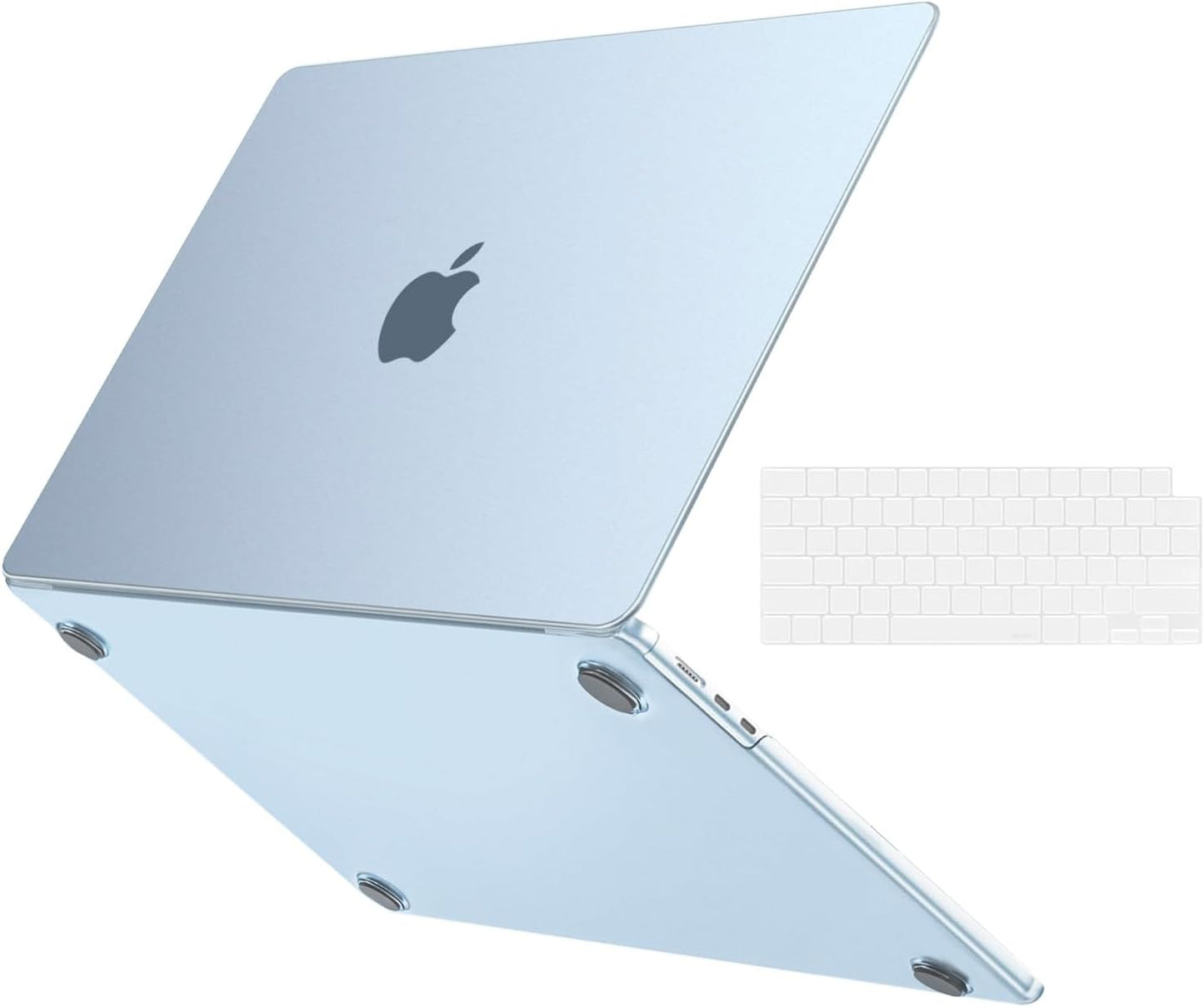 MOSISO Compatible with MacBook Air 15 inch Case M5 2026 M4 2025 M3 2024 M2 2023 A3448 A3241 A3114 A2941, 2 in 1 Kit Seamlessly Closes Anti-Crack&Anti-Fingerprints Shell&Keyboard Cover, Sky Blue Clear