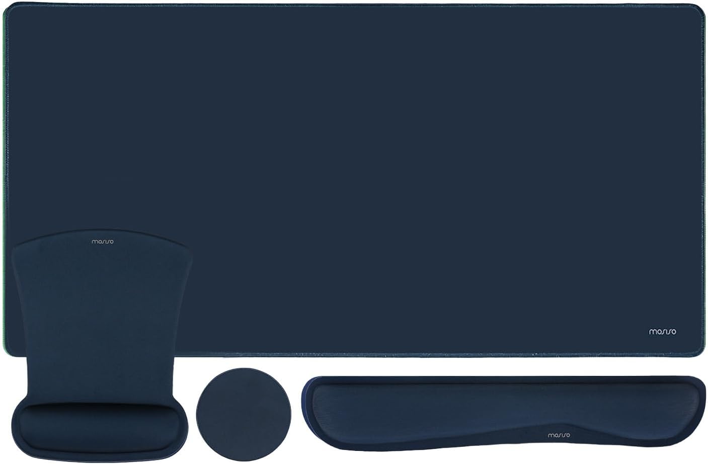 MOSISO Keyboard Mouse Pad Set, Large Gaming Mousepad&Keyboard Wrist Rest&Mouse Wrist Rest&Coaster, Ergonomic Non-Slip Mousepad&Easy Typing Cushion with Memory Foam for Home Office