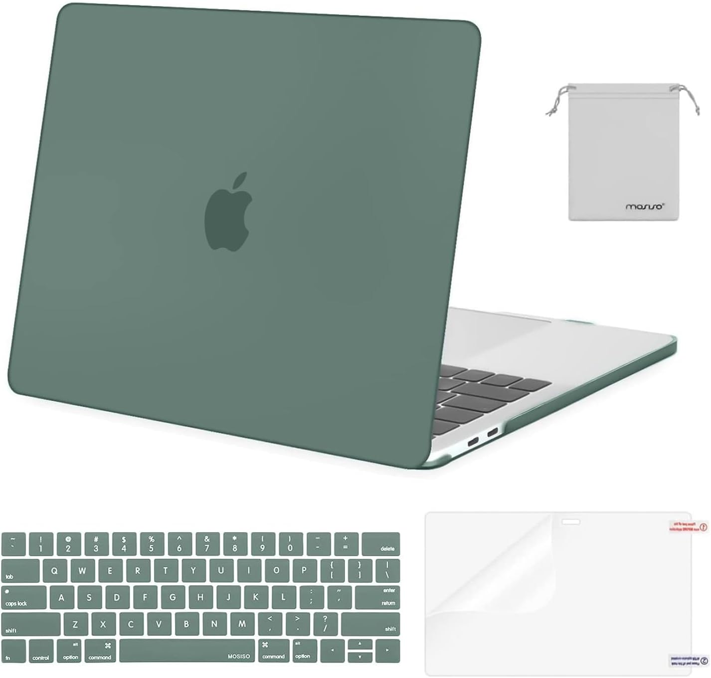 MOSISO Compatible with MacBook Pro 13 inch Case M2 2026 2025 2024 2023 2022-2016 A2338 M1 A2251 A2289 A2159 A1989 A1708 A1706,Plastic Hard Shell&Keyboard Cover&Screen Film&Storage Bag, Black