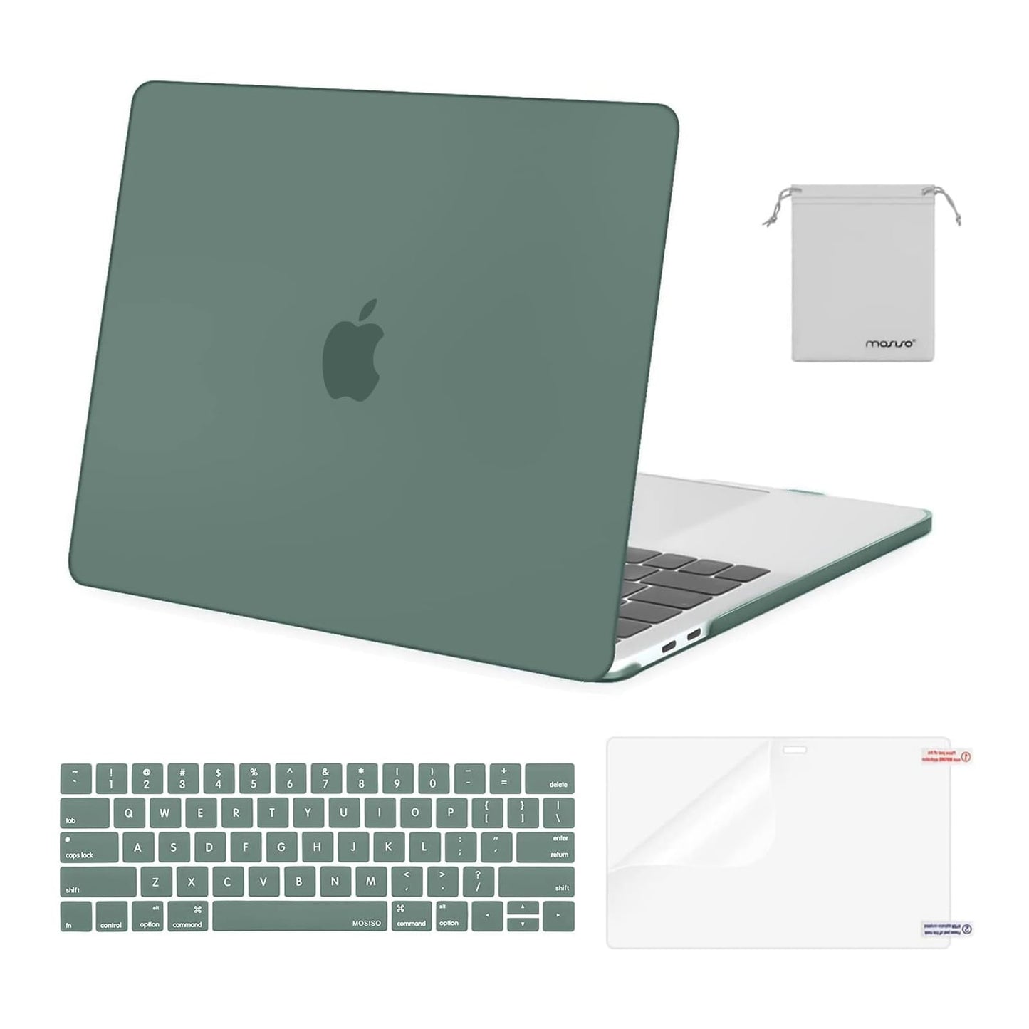 MOSISO Compatible with MacBook Pro 13 inch Case M2 2025, 2024, 2023, 2022-2016 A2338 M1 A2251 A2289 A2159 A1989 A1708 A1706, Plastic Hard Shell&Keyboard Cover&Screen Film&Storage Bag, Chalk Pink