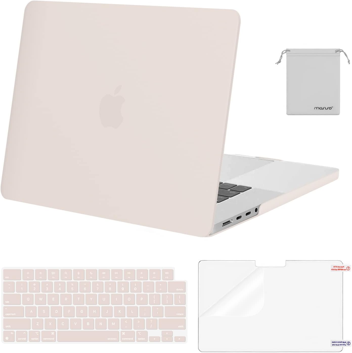 MOSISO Compatible with MacBook Pro 16 inch Case M5 2026 M4 2025 M3 M2 M1 2024-2021 A3429 A3428 A3403 A3186 A2991 A2780 A2485, Protective Hard Shell&Keyboard Cover&Screen Film&Pouch