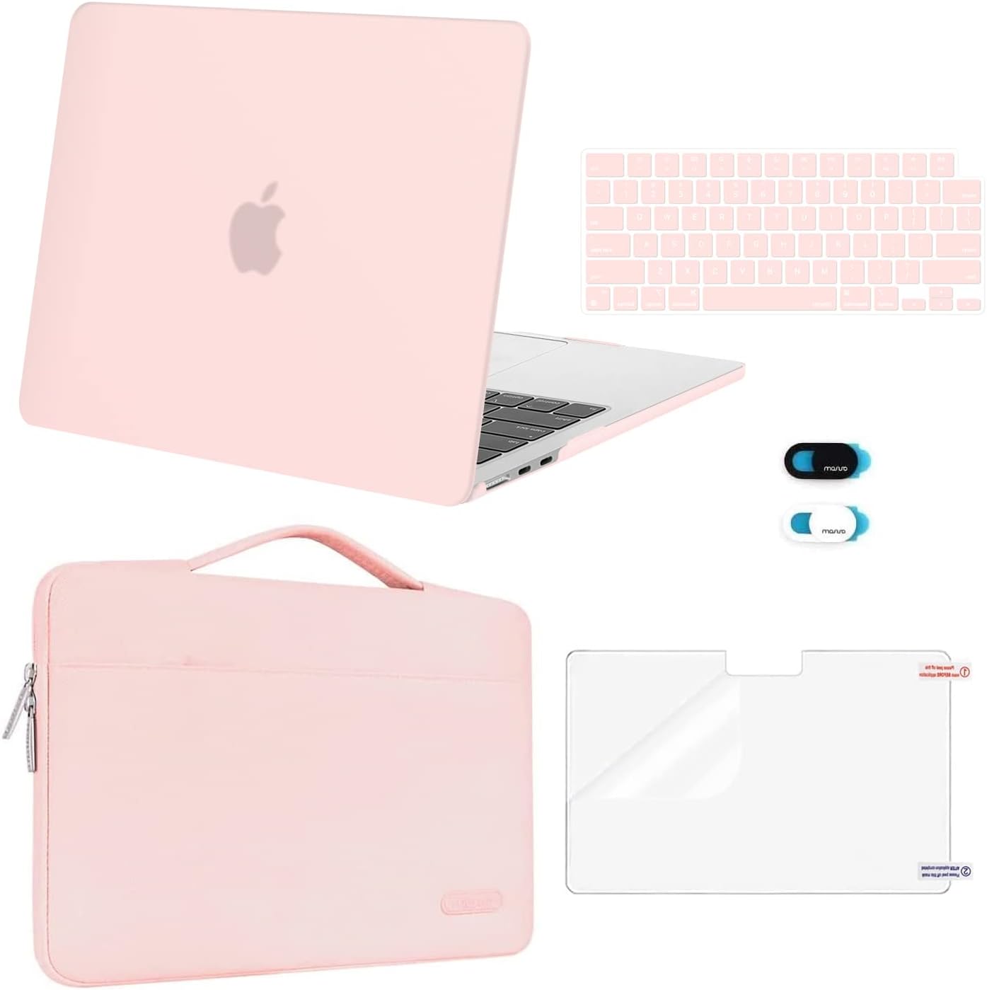 MOSISO Compatible with MacBook Air 13 inch Case M5 2026 M4 2025 M3 M2 2024-2022 A3449 A3240 A3113 A2681,Hard Shell&Sleeve Bag&Keyboard Skin&Webcam Cover&ScreenFilm for MacBook Air 13.6