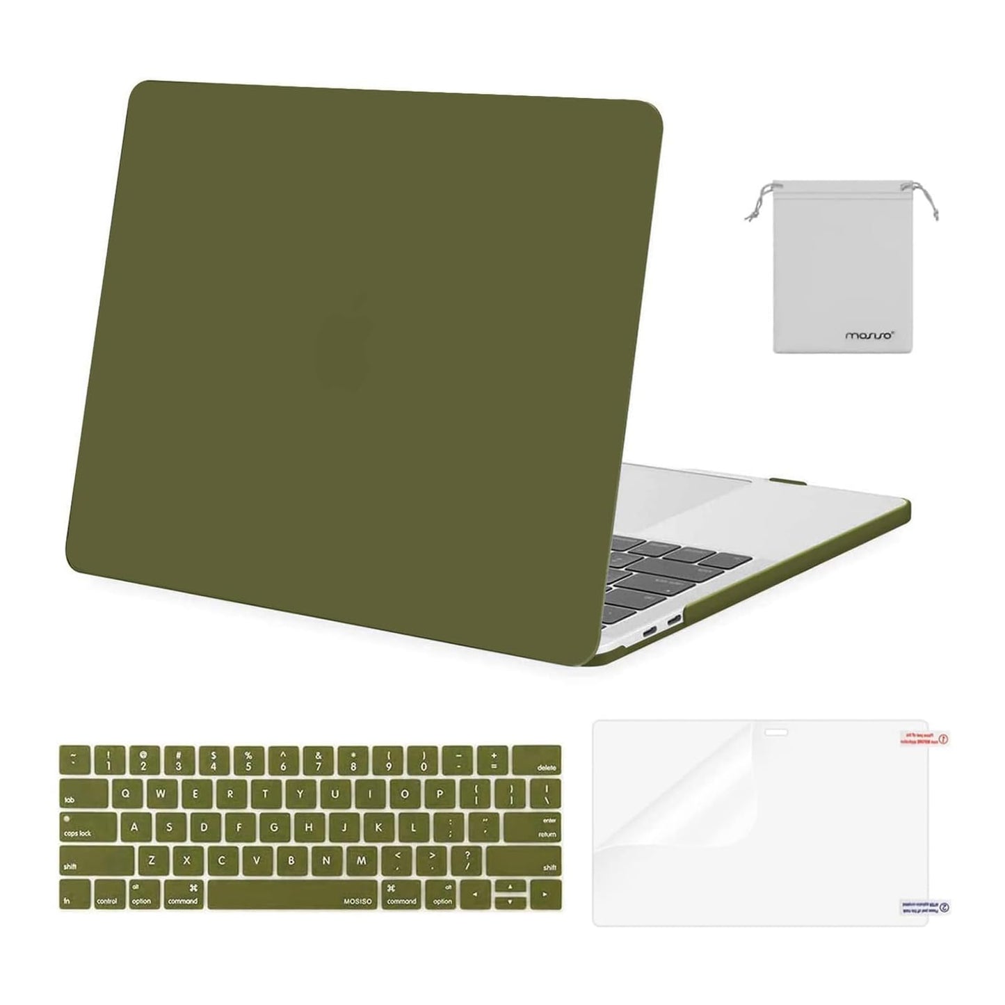 MOSISO Compatible with MacBook Pro 13 inch Case M2 2025, 2024, 2023, 2022-2016 A2338 M1 A2251 A2289 A2159 A1989 A1708 A1706, Plastic Hard Shell&Keyboard Cover&Screen Film&Storage Bag, Chalk Pink