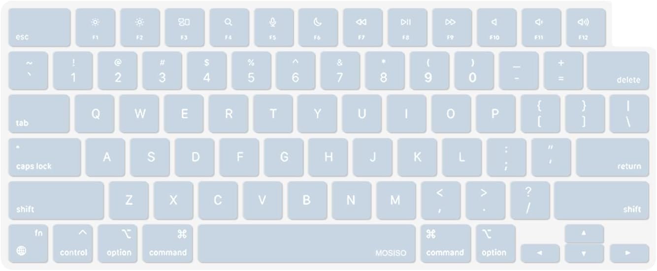 MOSISO Keyboard Cover Skin Compatible with MacBook Air 15 inch M3 A3114 M2 A2941/Air 13.6 A3113 A2681/Pro 14/16 M4 M3 M2 M1