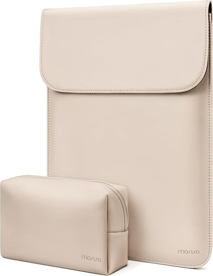 MOSISO Laptop Case 13.3 inch, 13-13.3 inch Laptop Sleeve Compatible with MacBook Neo 13 A18 Pro A3404 /Air 13/Pro 13/Pro 14 M5 M4 M3 M2 M1, Faux Suede Leather Case with Small Bag