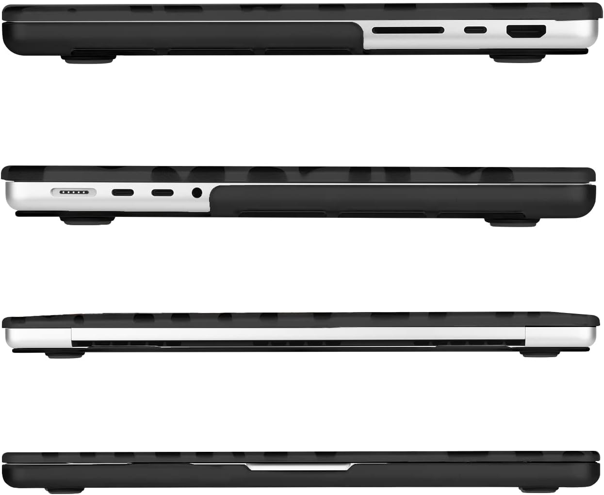 MOSISO Compatible with MacBook Pro 16 inch Case M5 2026 M4 2025 M3 M2 M1 2024-2021 A3429 A3428 A3403 A3186 A2991 A2780 A2485 Pro Max Chip,Leopard Grain Hard Case&Keyboard Cover&Screen Film, Black