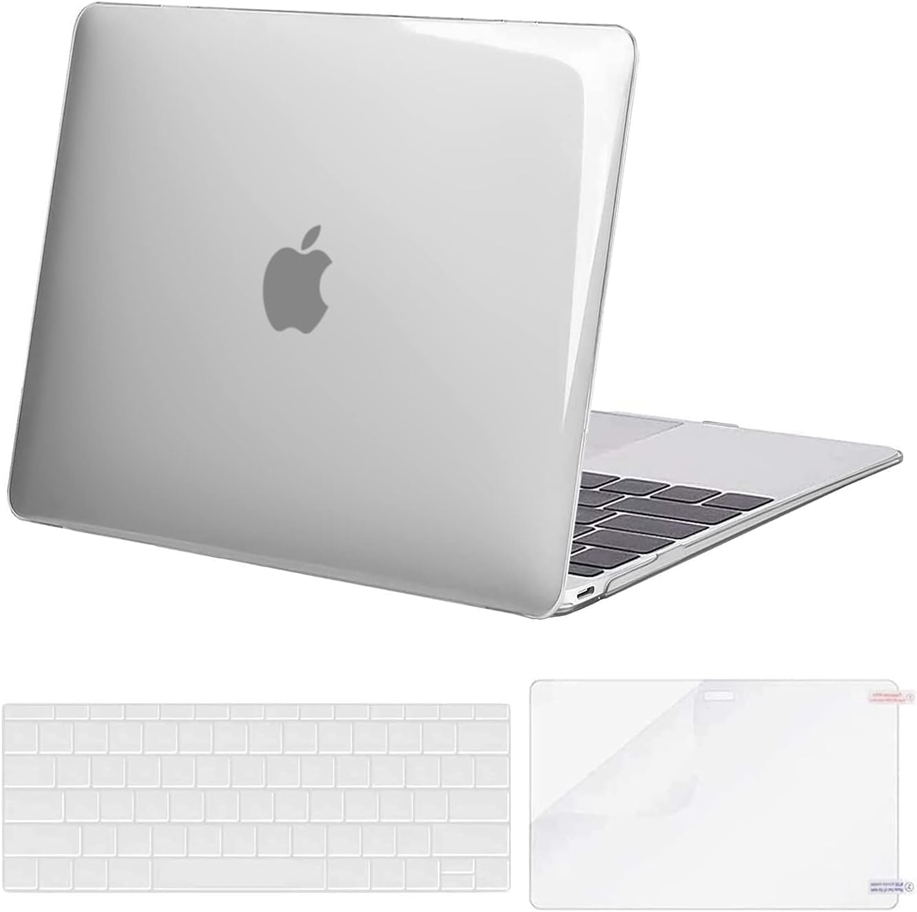 MOSISO Plastic Hard Shell Case & Keyboard Cover Skin & Screen Protector Compatible with MacBook 12 inch with Retina Display (Model A1534, Release 2017 2016 2015)