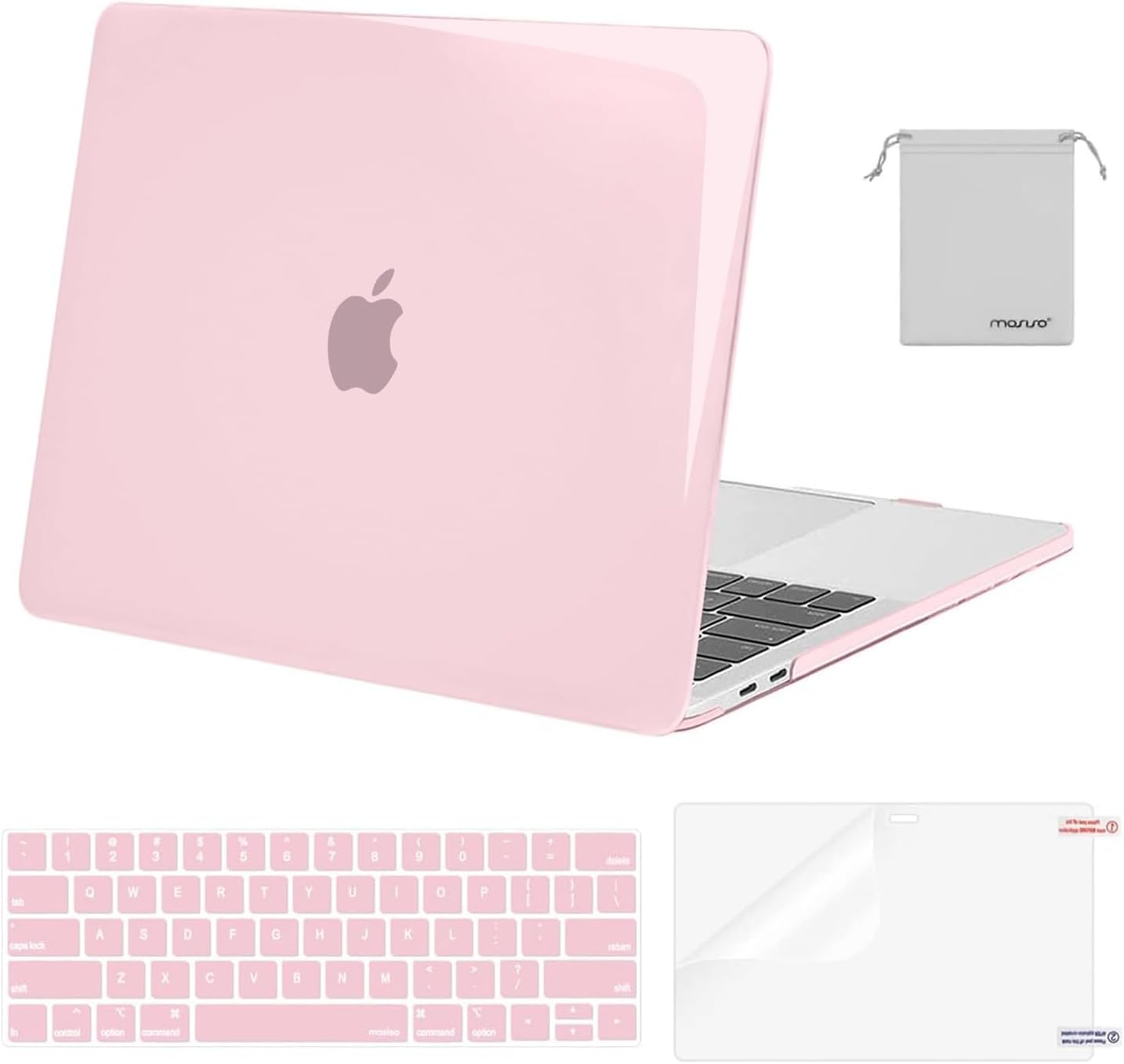 MOSISO Compatible with MacBook Pro 13 inch Case M2 2026 2025 2024 2023 2022-2016 A2338 M1 A2251 A2289 A2159 A1989 A1708 A1706,Plastic Hard Shell&Keyboard Cover&Screen Film&Storage Bag, Black