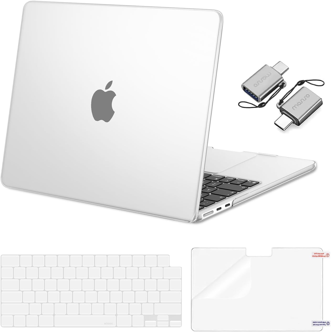 MOSISO Compatible with MacBook Air 13 inch Case M5 2026 M4 2025 M3 M2 2024-2022 A3449 A3240 A3113 A2681, Hard Shell&Keyboard Cover&Screen Film&Type C for MacBook Air 13.6 inch Case