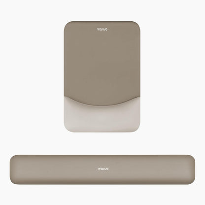 MOSISO Wrist Rest Support Mouse Pad & Keyboard Set, Slate Gray Rectangular Ergonomic Mousepad, Non-Slip Base, Home/Office Pain Relief & Easy Typing, Neoprene Cloth & Raised Silicone Lining