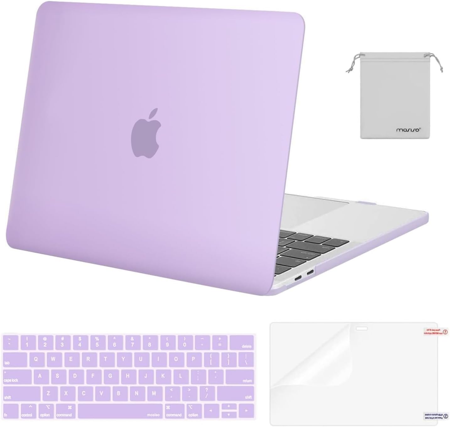 MOSISO Compatible with MacBook Pro 13 inch Case M2 2026 2025 2024 2023 2022-2016 A2338 M1 A2251 A2289 A2159 A1989 A1708 A1706,Plastic Hard Shell&Keyboard Cover&Screen Film&Storage Bag, Black