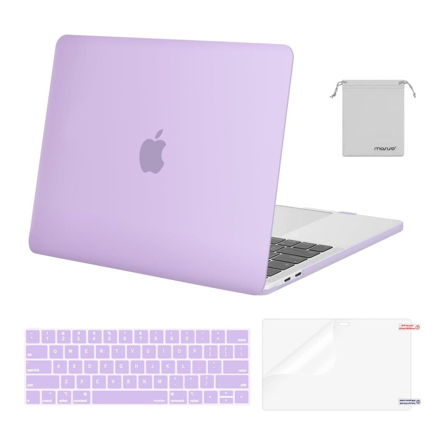 MOSISO Compatible with MacBook Pro 13 inch Case M2 2025, 2024, 2023, 2022-2016 A2338 M1 A2251 A2289 A2159 A1989 A1708 A1706, Plastic Hard Shell&Keyboard Cover&Screen Film&Storage Bag, Chalk Pink