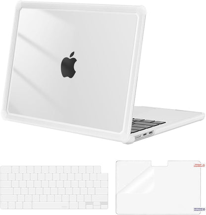 MOSISO Hard Case Compatible with MacBook Air 13 M2-M5 2022-2026, 3 in 1 Heavy Duty Crack Resistant Protective Cover with TPU Bumper