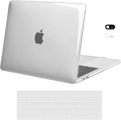 MOSISO Compatible with MacBook Pro 13 inch Case M2 2026, 2025, 2024-2016 A2338 M1 A2251 A2289 A2159 A1989 A1708 A1706,Plastic Hard Case&Keyboard Skin&Webcam Cover for MacBook Pro 13.3, Rose Quartz