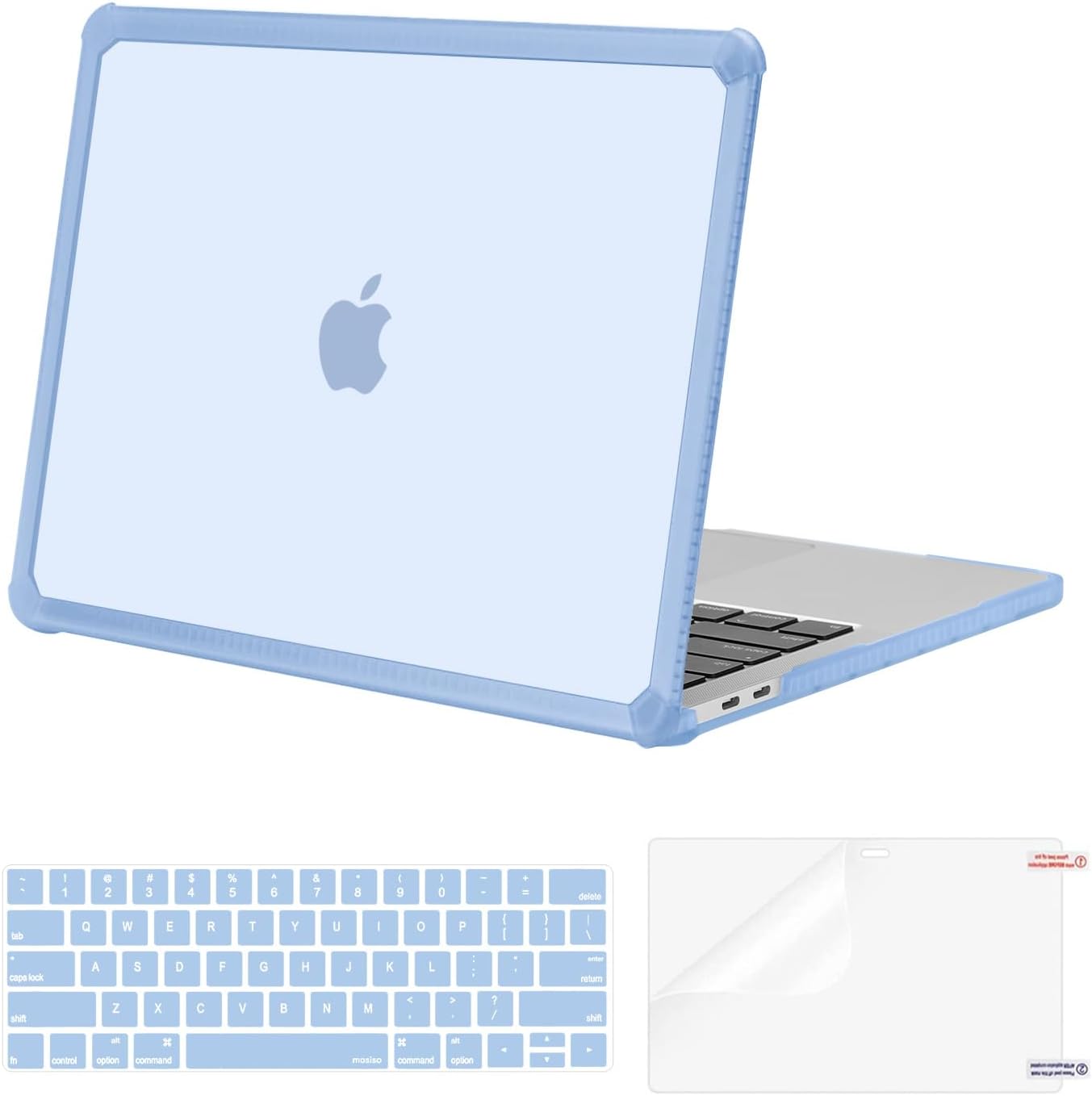 MOSISO Crack-Resistant Cover Compatible with MacBook Pro 13 inch Case M2 2026-2016 A2338 M1 A2251 A2289 A2159 A1989 A1708 A1706,Heavy Duty Shell with TPU Bumper&Keyboard Cover&ScreenFilm