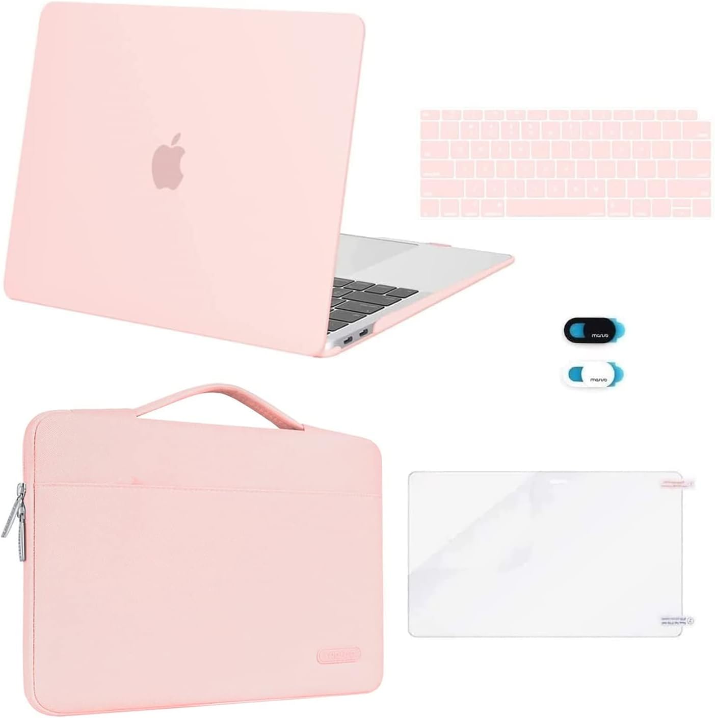 MOSISO Compatible with MacBook Air 13 inch Case M1 Chip 2021 2020 2019 2018 Release A2337 A2179 A1932 Retina Display, Plastic Hard Shell Case&Bag&Keyboard Skin&Webcam Cover&Screen Film, Black