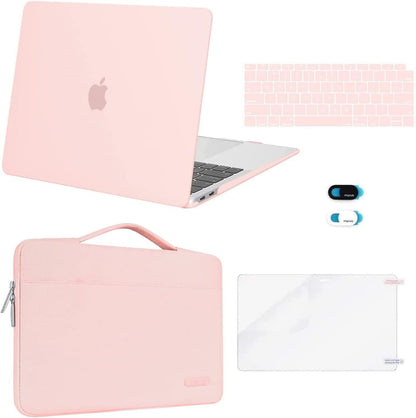 MOSISO Compatible with MacBook Air 13 inch Case M1 Chip 2021 2020 2019 2018 Release A2337 A2179 A1932 Retina Display, Plastic Hard Shell Case&Bag&Keyboard Skin&Webcam Cover&Screen Film, Black