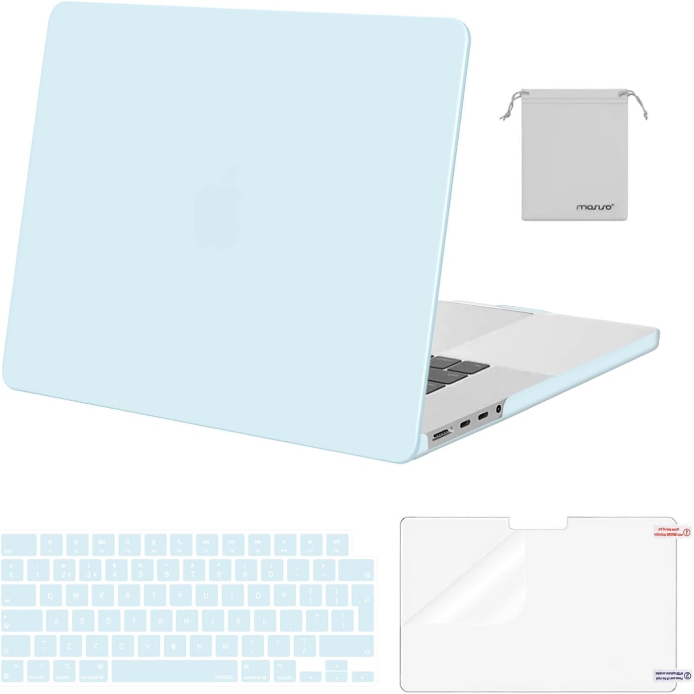 MOSISO Compatible with MacBook Pro 16 inch Case M5 2026 M4 2025 M3 M2 M1 2024-2021 A3429 A3428 A3403 A3186 A2991 A2780 A2485, Protective Hard Shell&Keyboard Cover&Screen Film&Pouch