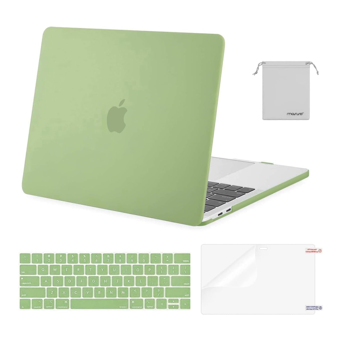 MOSISO Compatible with MacBook Pro 13 inch Case M2 2025, 2024, 2023, 2022-2016 A2338 M1 A2251 A2289 A2159 A1989 A1708 A1706, Plastic Hard Shell&Keyboard Cover&Screen Film&Storage Bag, Chalk Pink
