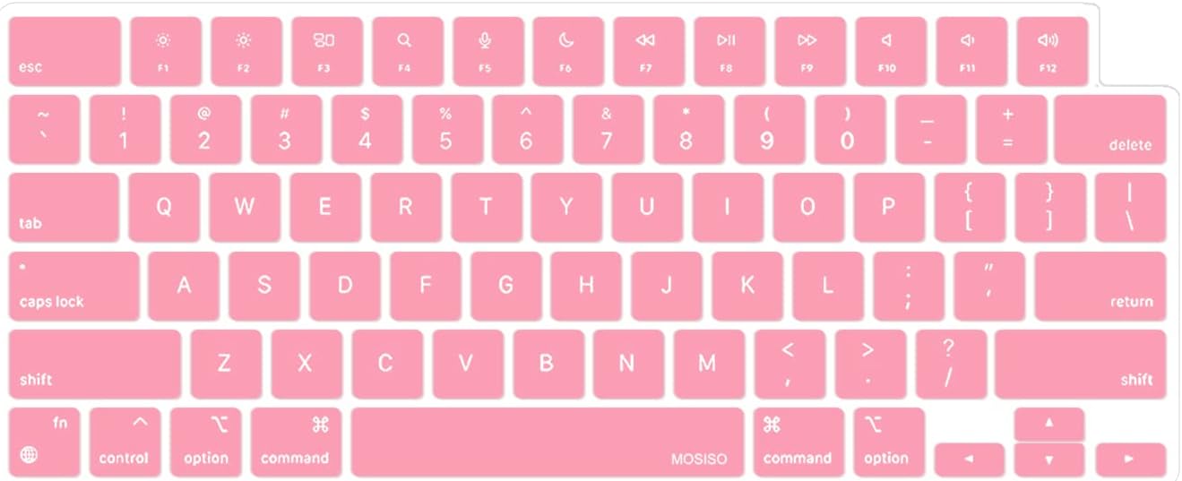 MOSISO Keyboard Cover Skin Compatible with MacBook Air 15 inch M3 A3114 M2 A2941/Air 13.6 A3113 A2681/Pro 14/16 M4 M3 M2 M1