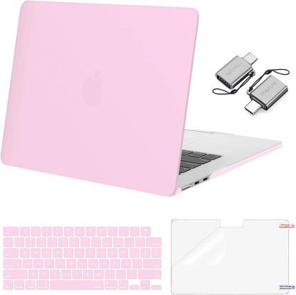 MOSISO Compatible with MacBook Air 15 inch Case M5-M2 2026-2023 A3448 A3241 A3114 A2941, Hard Shell&Keyboard Cover&Screen Film&Type C, Great for Study Travel Work