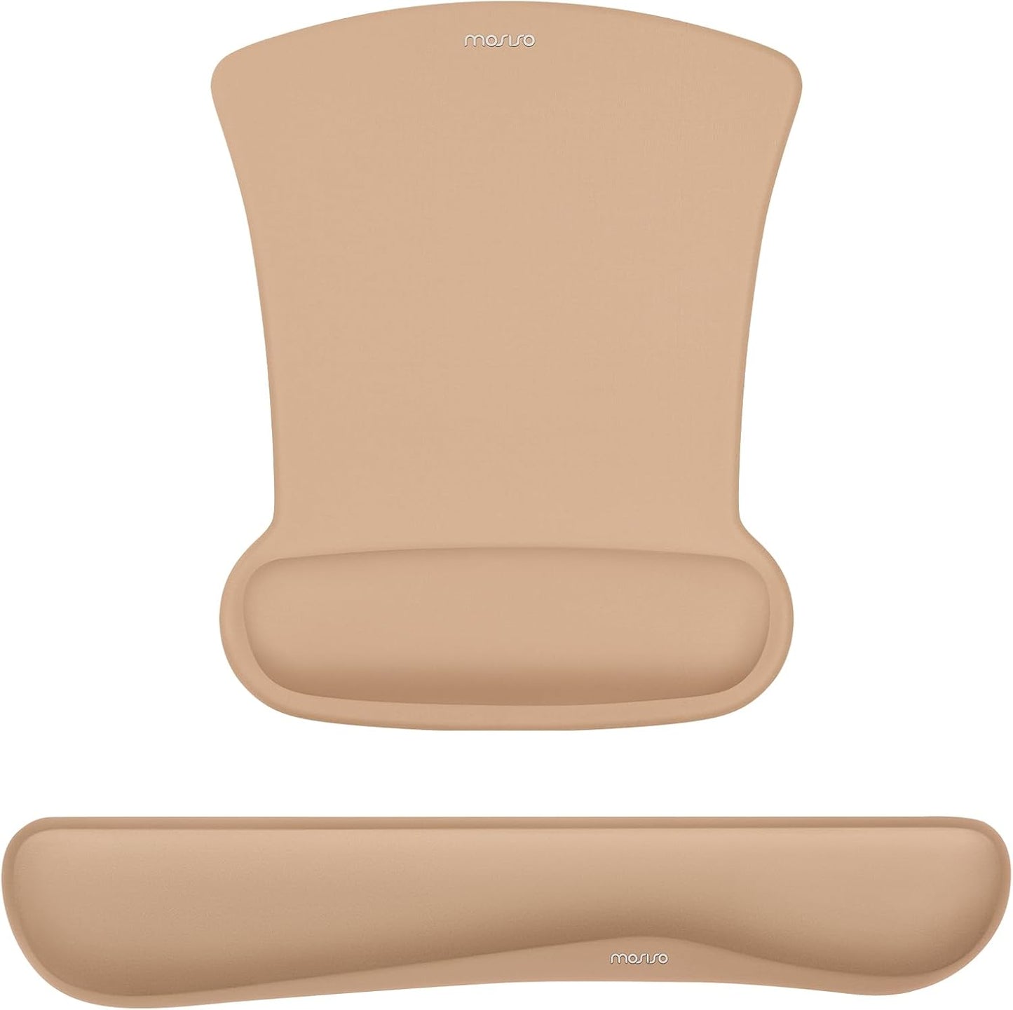 MOSISO Wrist Rest Support for Mouse Pad & Keyboard Set, Ergonomic Mousepad Non-Slip Base Home/Office Pain Relief & Easy Typing Cushion with Neoprene Cloth & Raised Memory Foam