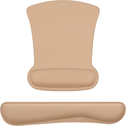 MOSISO Wrist Rest Support for Mouse Pad & Keyboard Set, Ergonomic Mousepad Non-Slip Base Home/Office Pain Relief & Easy Typing Cushion with Neoprene Cloth & Raised Memory Foam