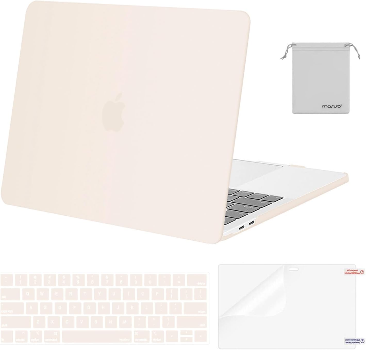 MOSISO Compatible with MacBook Pro 13 inch Case M2 2026 2025 2024 2023 2022-2016 A2338 M1 A2251 A2289 A2159 A1989 A1708 A1706,Plastic Hard Shell&Keyboard Cover&Screen Film&Storage Bag, Black