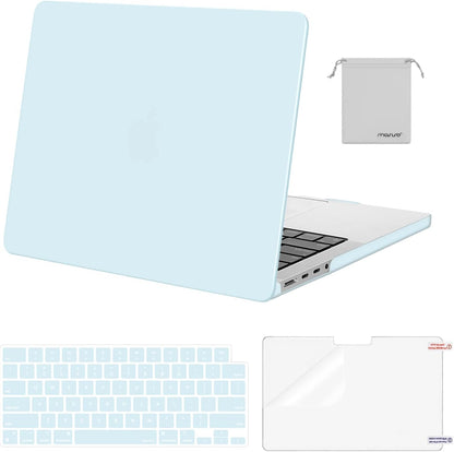 MOSISO Compatible with MacBook Pro 14 inch Case M5 2026 M4 2025 M3 M2 M1 2024-2021 A3427 A3426 A3434 A3112 A3185 A3401 A2918 A2992 A2779 A2442,Hard Case&Keyboard Skin&ScreenFilm&Pouch, Rose Quartz