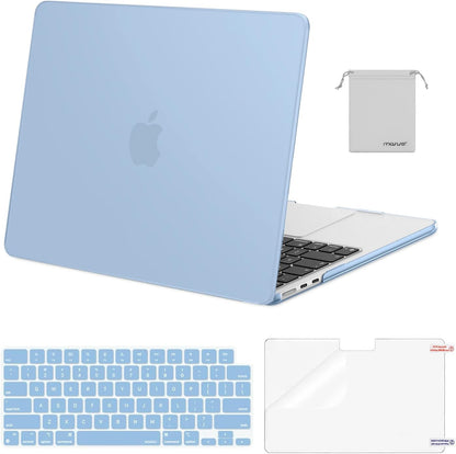 MOSISO Compatible with MacBook Air 13 inch Case M2-M5 2022-2026 A3449 A3240 A3113 A2681, 4 in 1 Protective Kit: Hard Shell, Keyboard Cover, Screen Film & Storage Pouch