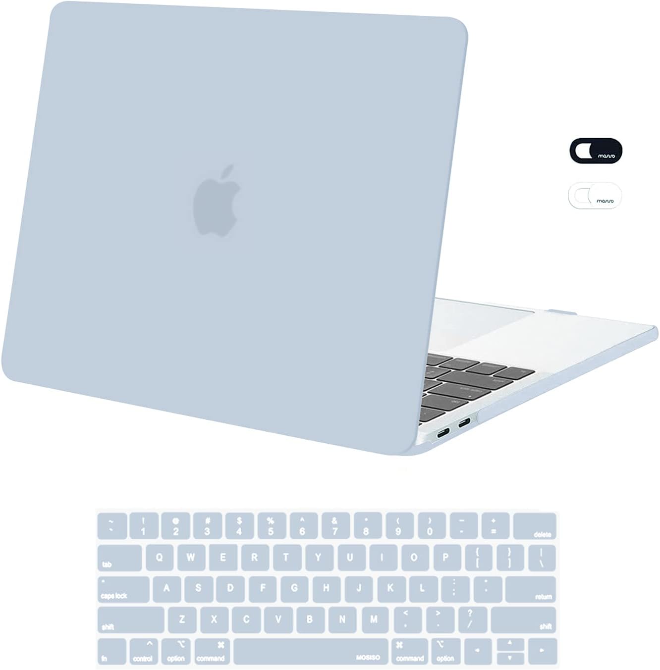 MOSISO Compatible with MacBook Pro 13 inch Case M2 2026, 2025, 2024-2016 A2338 M1 A2251 A2289 A2159 A1989 A1708 A1706,Plastic Hard Case&Keyboard Skin&Webcam Cover for MacBook Pro 13.3, Rose Quartz
