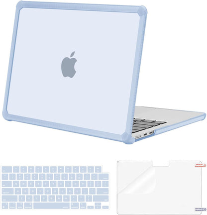 MOSISO Hard Case Compatible with MacBook Air 13 M2-M5 2022-2026, 3 in 1 Heavy Duty Crack Resistant Protective Cover with TPU Bumper