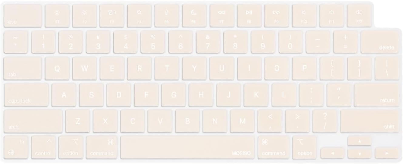 MOSISO Keyboard Cover Skin Compatible with MacBook Air 15 inch M3 A3114 M2 A2941/Air 13.6 A3113 A2681/Pro 14/16 M4 M3 M2 M1