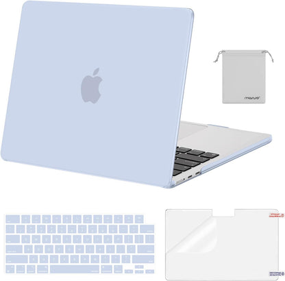 MOSISO Compatible with MacBook Air 13 inch Case M2-M5 2022-2026 A3449 A3240 A3113 A2681, 4 in 1 Protective Kit: Hard Shell, Keyboard Cover, Screen Film & Storage Pouch
