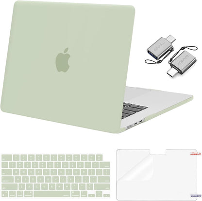 MOSISO Compatible with MacBook Air 15 inch Case M5-M2 2026-2023 A3448 A3241 A3114 A2941, Hard Shell&Keyboard Cover&Screen Film&Type C, Great for Study Travel Work
