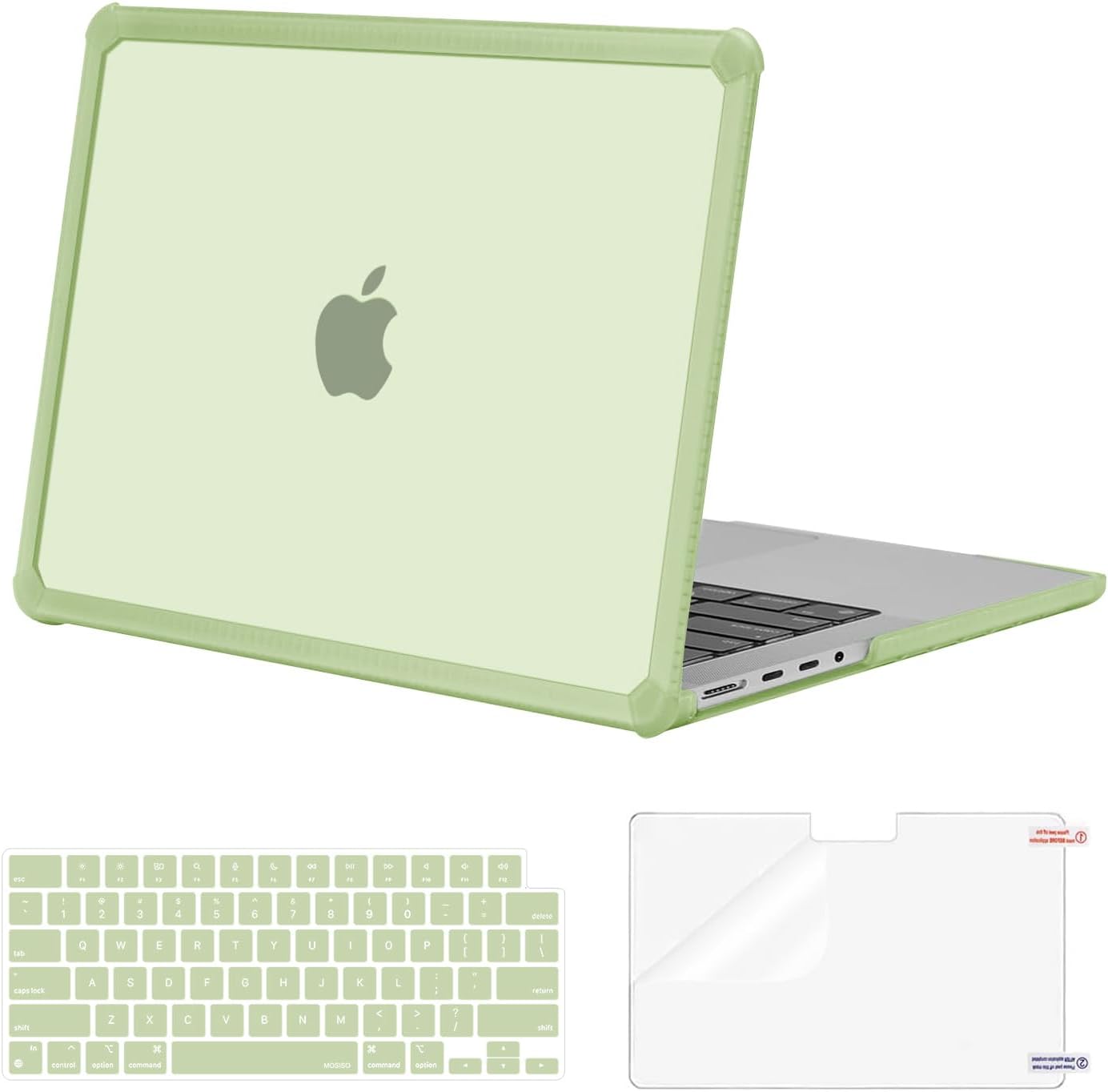 MOSISO Compatible with MacBook Pro 14 inch Case M5 2026 M4 M3 M2 M1 2025-2021 A3427 A3426 A3434 A3112 A3185 A3401 A2918 A2992 A2779 A2442,3 in 1 Kit Anti-Crack Hard Shell with TPU Bumper, Pink