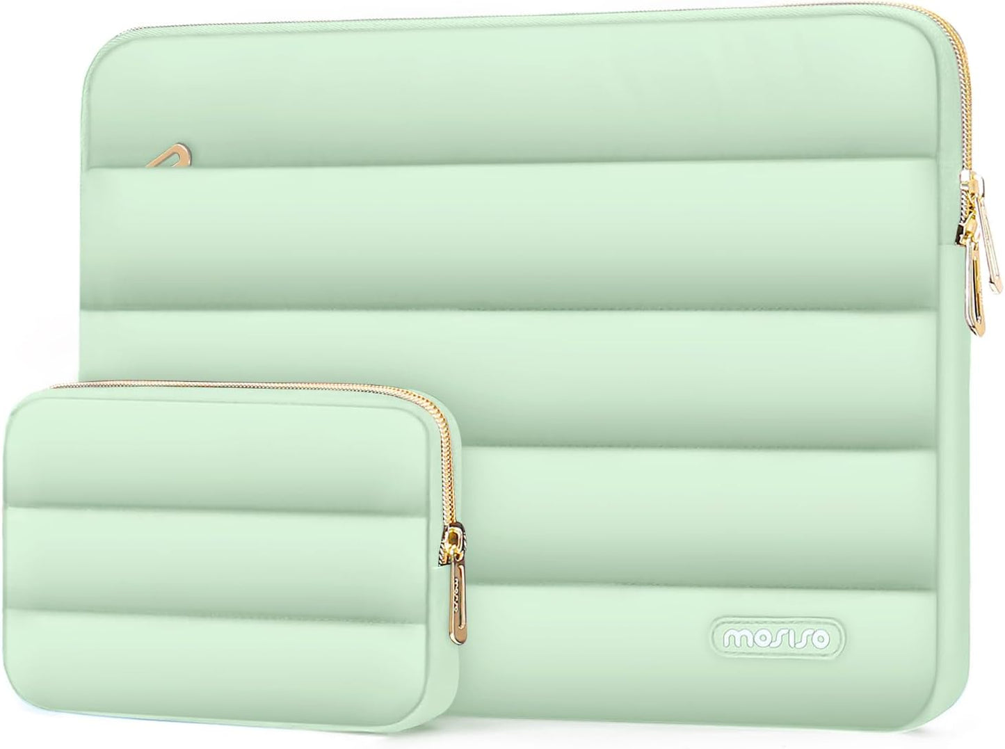 MOSISO Laptop Case 14 inch, 14 inch Puffy Laptop Sleeve Compatible with HP Lenovo Dell ASUS Acer, HP Stream, Dell Latitude, Lenovo IdeaPad, Polyester Horizontal Bag with Small Case, Antique Green mysite