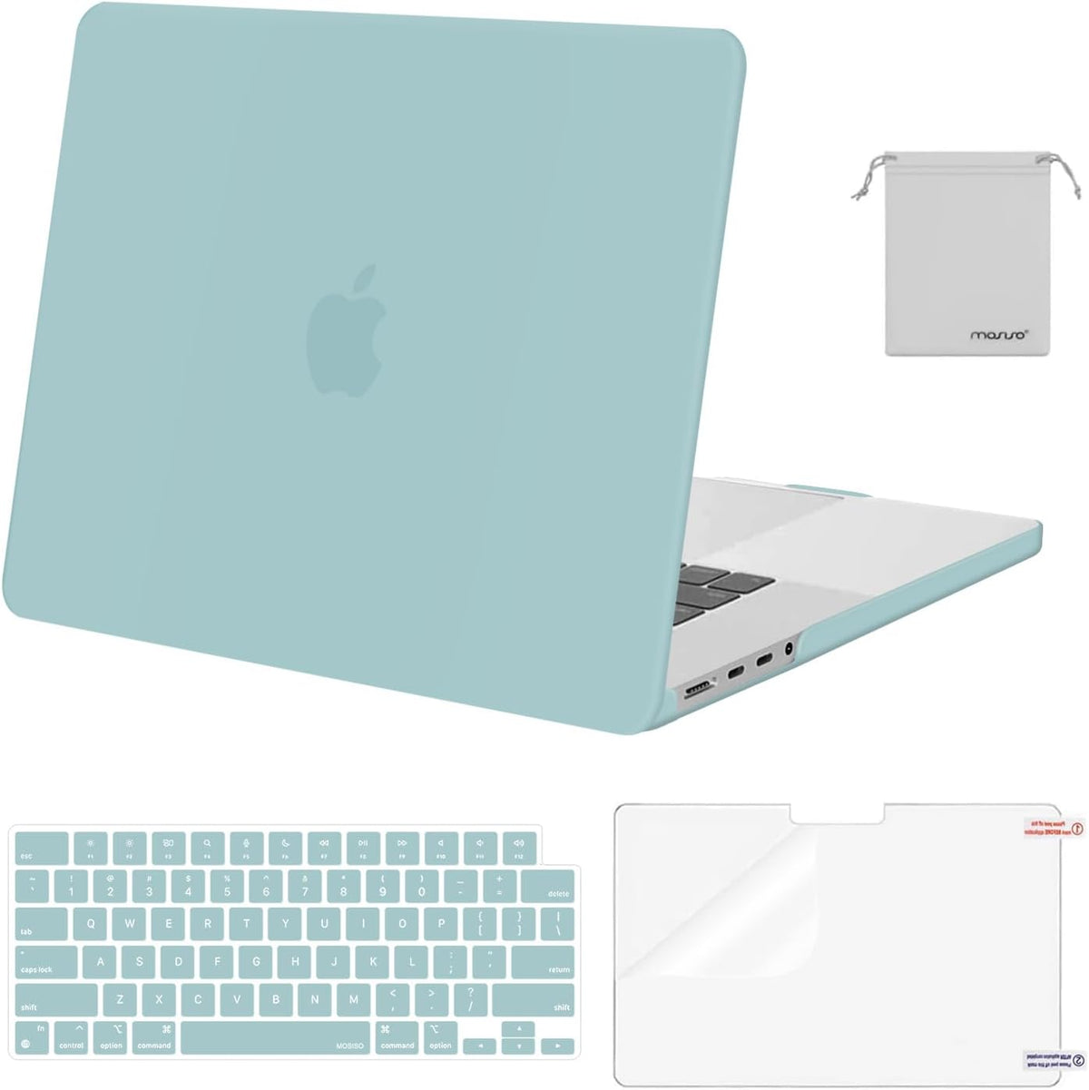 MOSISO 4in1 MultiColor Hard Shell Case Compatible with MacBook Pro 16 Inch M5-M1 Protective Laptop Cover With Keyboard Cover Screen Film Storage Pouch