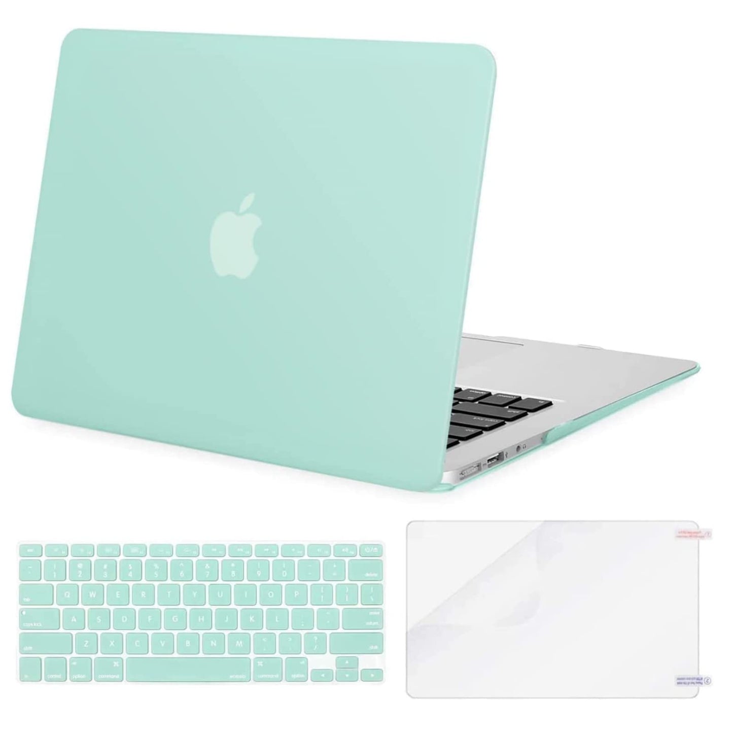 MOSISO Compatible with MacBook Air 13 inch Case (Models: A1369 & A1466, Older Version 2010-2017 Release), Protective Plastic Hard Shell Case & Keyboard Cover & Screen Protector, Rose Quartz