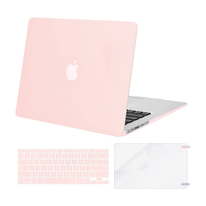 MOSISO Compatible with MacBook Air 13 inch Case (Models: A1369 & A1466, Older Version 2010-2017 Release), Protective Plastic Hard Shell Case & Keyboard Cover & Screen Protector, Rose Quartz
