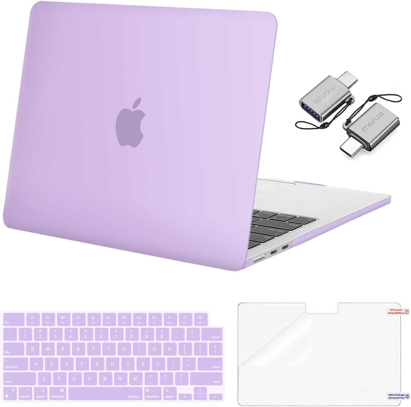 MOSISO Compatible with MacBook Air 13 inch Case M5 2026 M4 2025 M3 M2 2024-2022 A3449 A3240 A3113 A2681, Hard Shell&Keyboard Cover&Screen Film&Type C for MacBook Air 13.6 inch Case