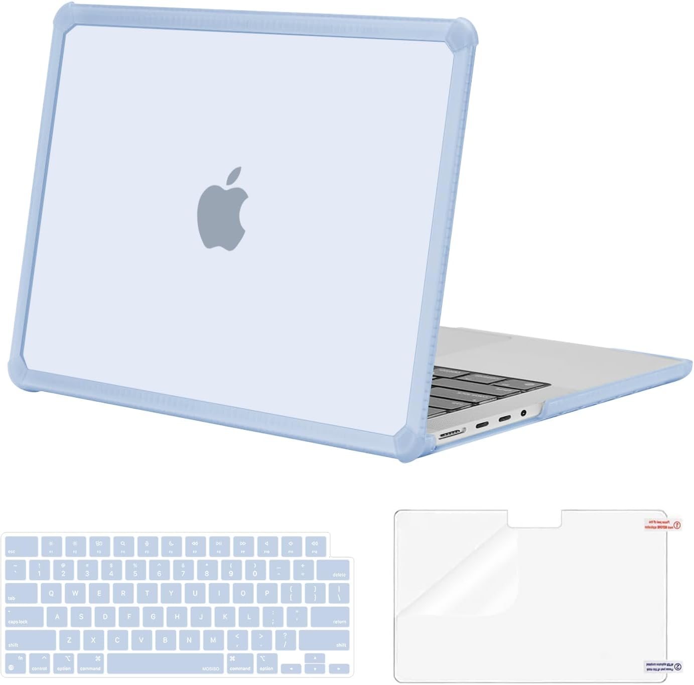 MOSISO Compatible with MacBook Pro 14 inch Case M5 2026 M4 M3 M2 M1 2025-2021 A3427 A3426 A3434 A3112 A3185 A3401 A2918 A2992 A2779 A2442,3 in 1 Kit Anti-Crack Hard Shell with TPU Bumper, Pink