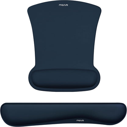 MOSISO Light‑Purple Ergonomic Memory‑Foam Keyboard & Mouse Wrist Rest Set, Non‑Slip Wrist Support Pads for Office Gaming Home Workspace