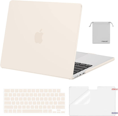 MOSISO Compatible with MacBook Air 13 inch Case M2-M5 2022-2026 A3449 A3240 A3113 A2681, 4 in 1 Protective Kit: Hard Shell, Keyboard Cover, Screen Film & Storage Pouch