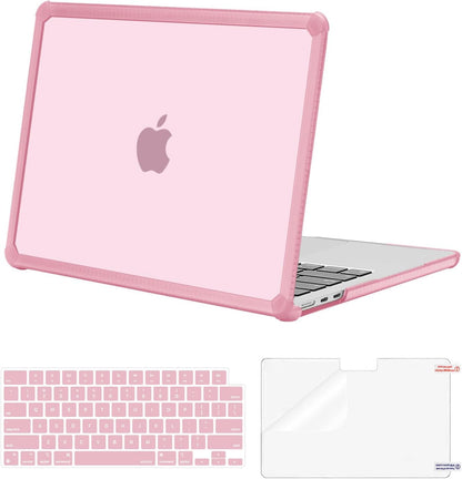 MOSISO Hard Case Compatible with MacBook Air 13 M2-M5 2022-2026, 3 in 1 Heavy Duty Crack Resistant Protective Cover with TPU Bumper