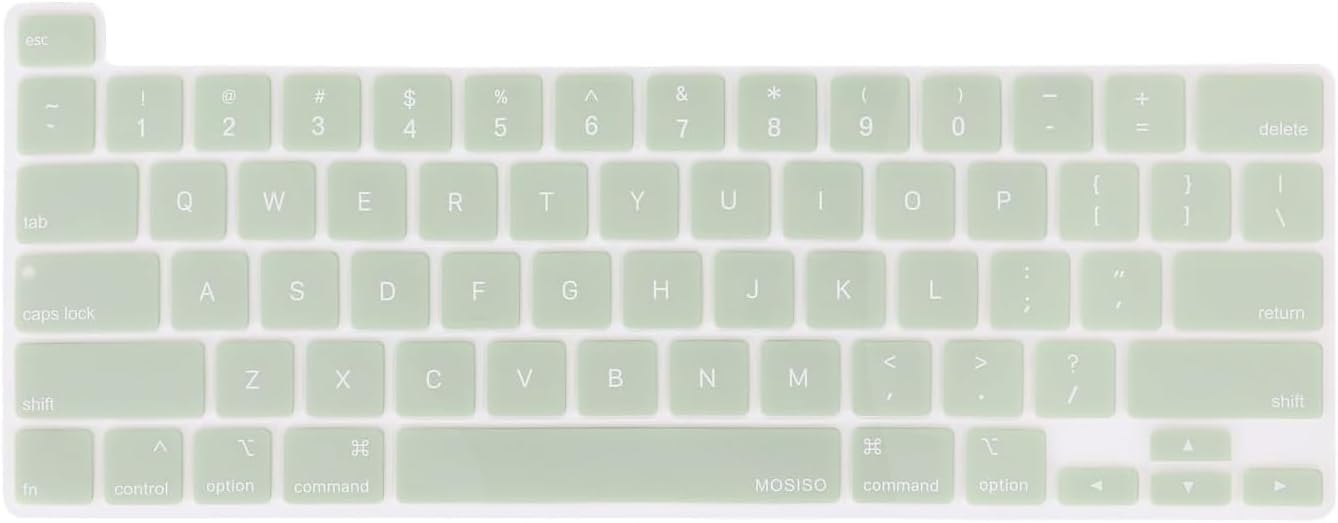 MOSISO Keyboard Cover Compatible with MacBook Pro 13 inch M2 2023, 2022, 2021 2020 M1 A2338 A2289 A2251&Compatible with MacBook Pro 16 2020 2019 A2141 Touch ID,Protective Silicone Skin, Airy Blue