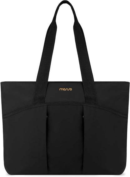 MOSISO Canvas Beach Tote Bags, Large Capacity Canvas Laptop Tote Bag