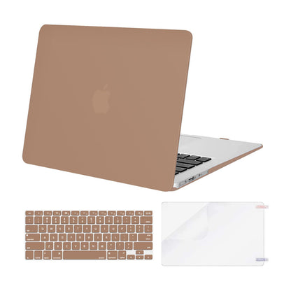 MOSISO Compatible with MacBook Air 13 inch Case (Models: A1369 & A1466, Older Version 2010-2017 Release), Protective Plastic Hard Shell Case & Keyboard Cover & Screen Protector, Rose Quartz